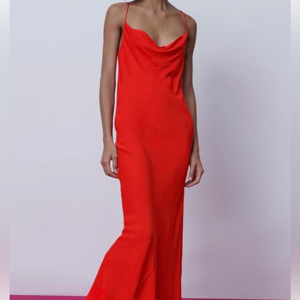 Zara Vibrant Red Backless Dress